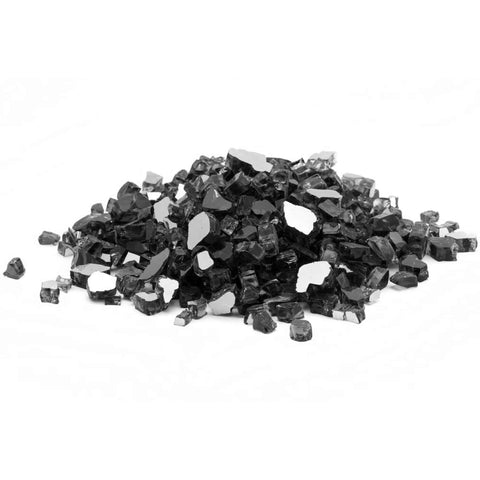 Black Reflective Fire Glass | Tempered Fire Pit Glass Rocks