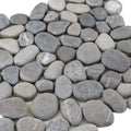 Organic grey pebble shower floor