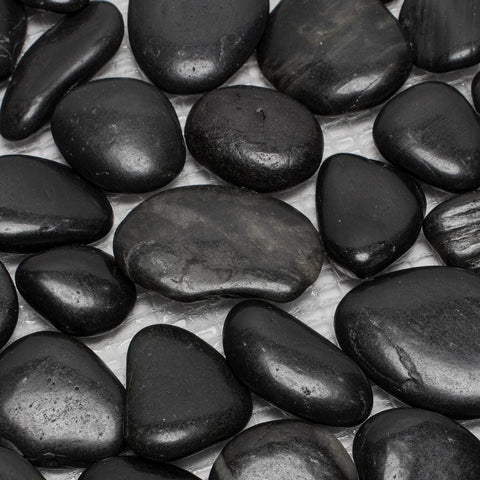 Black Polished Pebble Tile