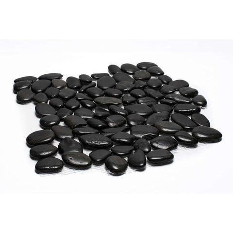 Black Polished Pebble Tile