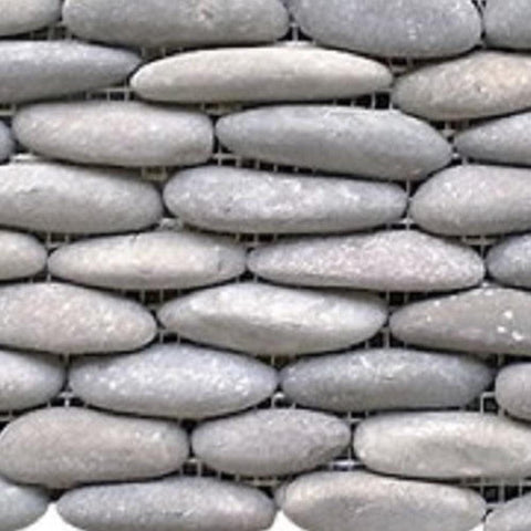 Stacked Stone Pebble Tile Light Grey