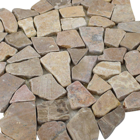 Tan Stone Mosaic Pebble Tile