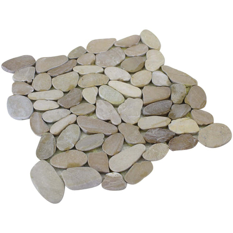 Tan Sliced Pebble Tile