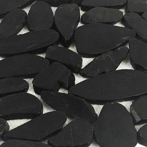 Black Sliced Pebble Tile