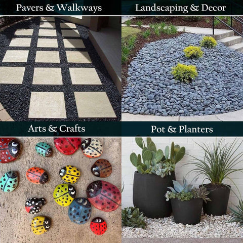 decorative pebbles for plant pots Rain Forest Mixed Polished Pebbles